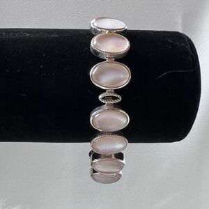 925 Sterling Silver Pink Mother of Pearl Bracelet
